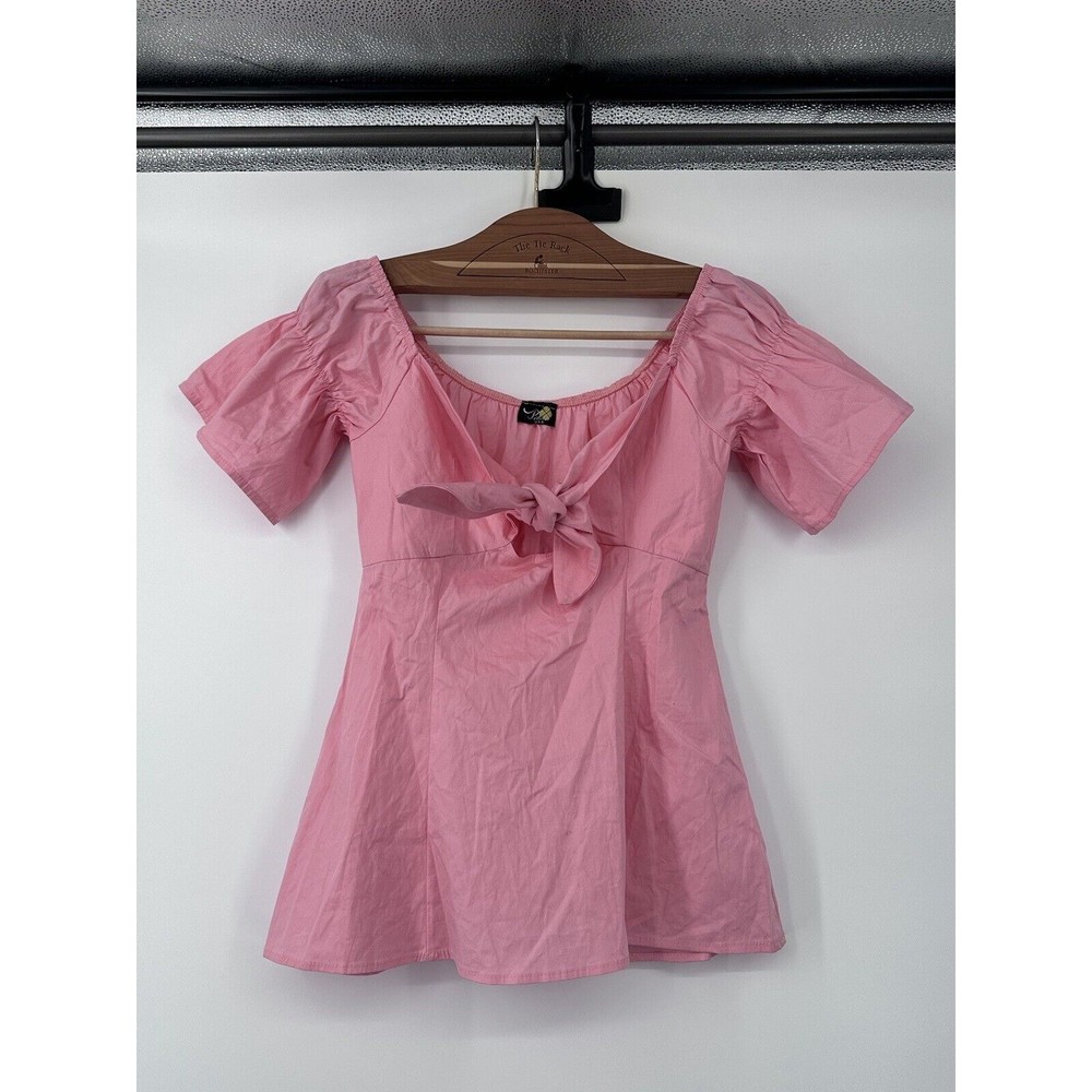 Vintage petals  shoulder   Top Tie Shoulder Size M Floral Sheer Y2K small Barbie